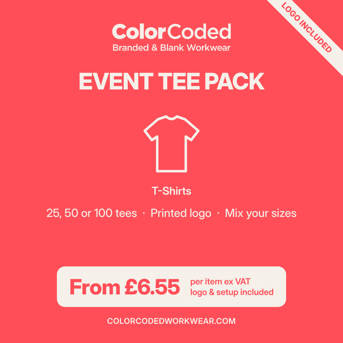 Event Tee Pack | Gildan Heavy Cotton T-Shirts with Logo Included