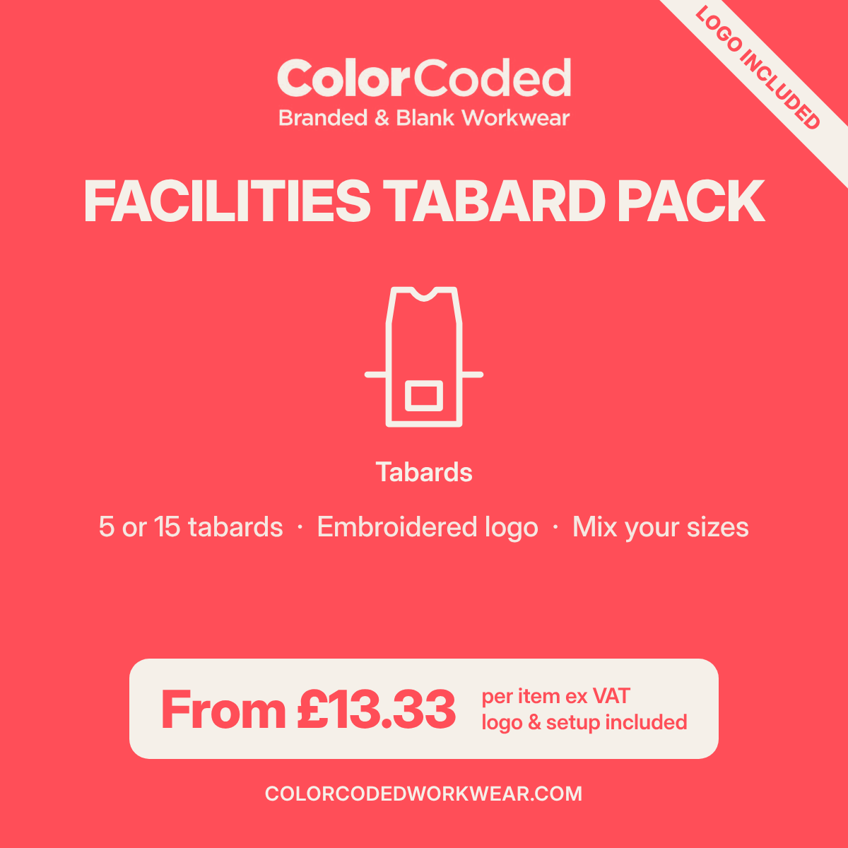 Facilities Tabard Pack | Premier Pocket Tabards with Logo Included