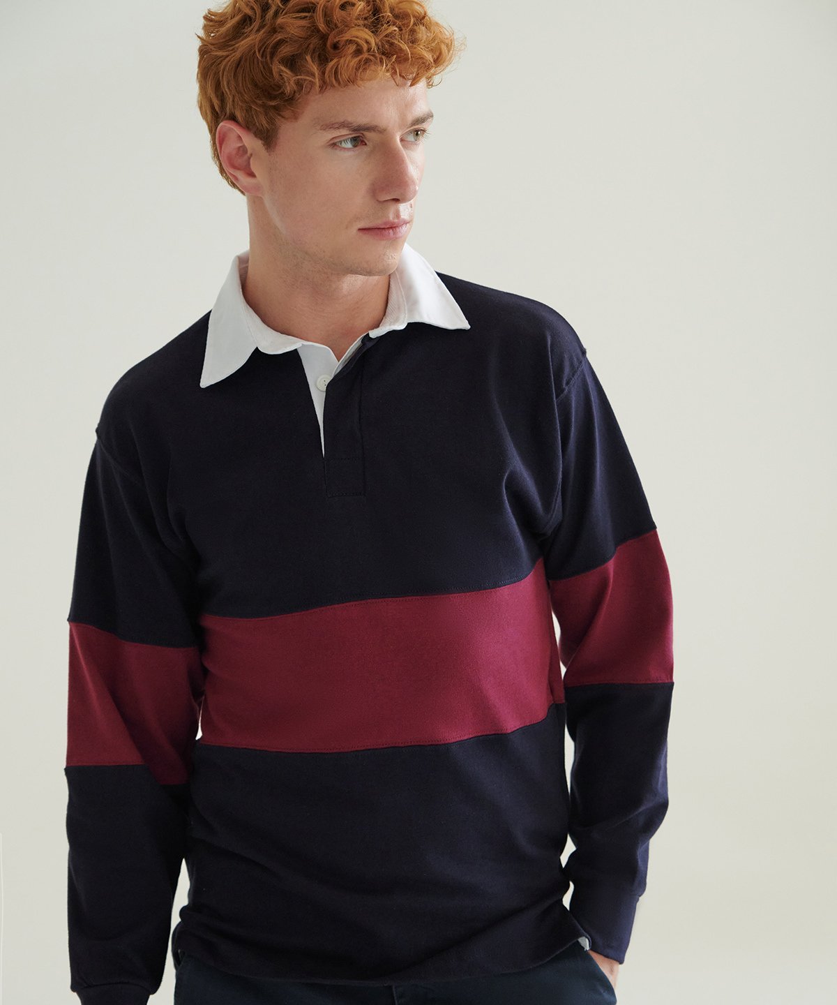 FR07M | Panelled rugby shirt | Front Row