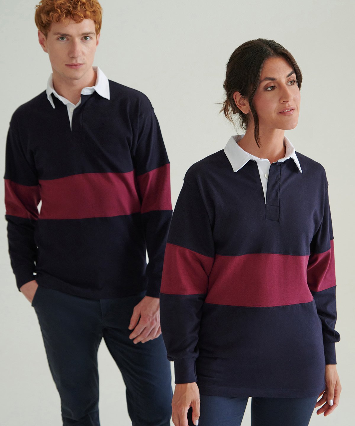 FR07M | Panelled rugby shirt | Front Row