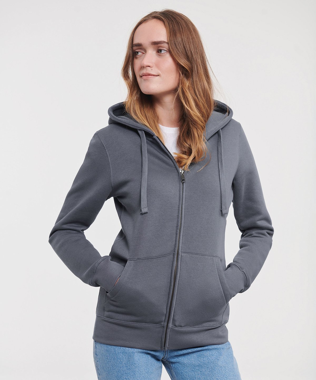 J266F | Women's authentic zipped hooded sweatshirt | Russell Athletic