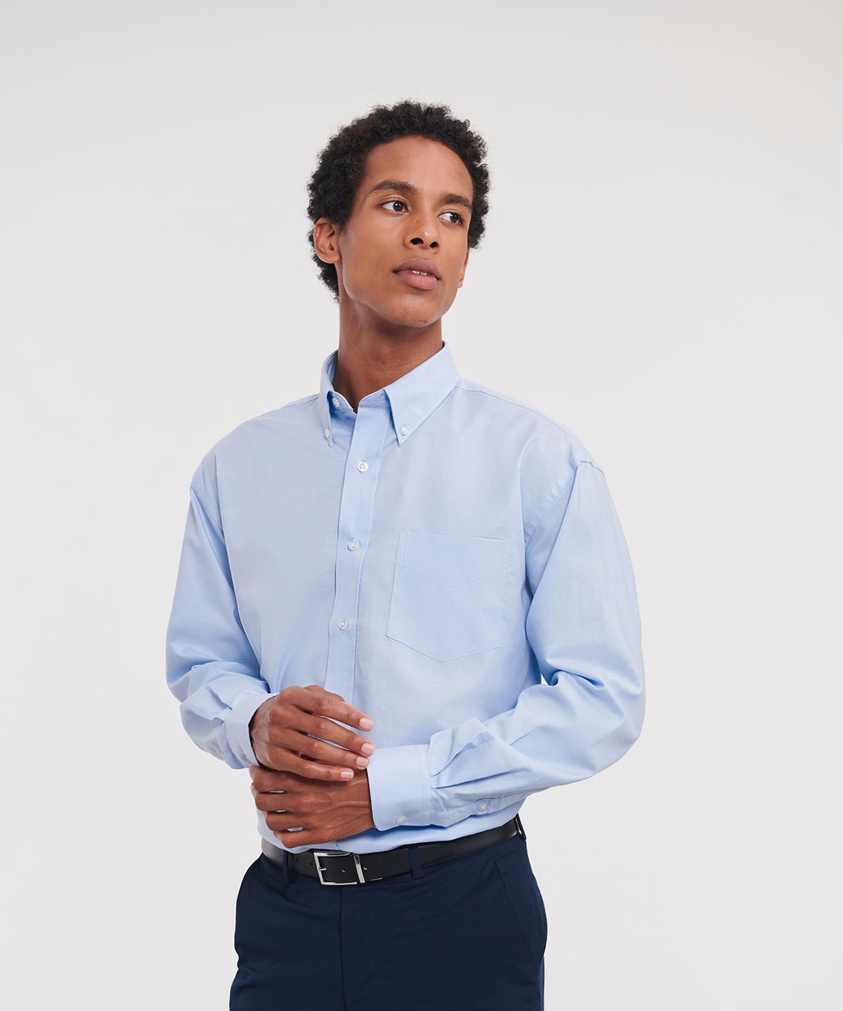 Russell J932M Men's Long Sleeve Easycare Oxford Shirt | Embroidered Corporate Shirt