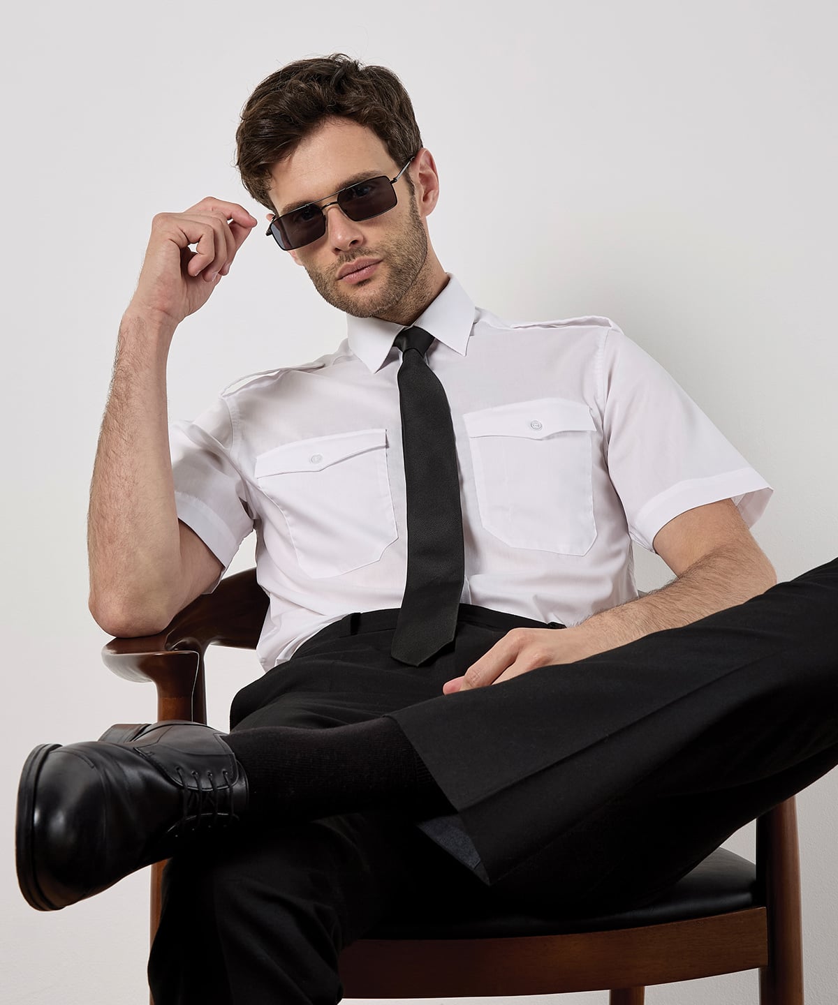 Kustom Kit Pilot Shirt Short Sleeve (KK133) | Aviation & Hospitality Shirts