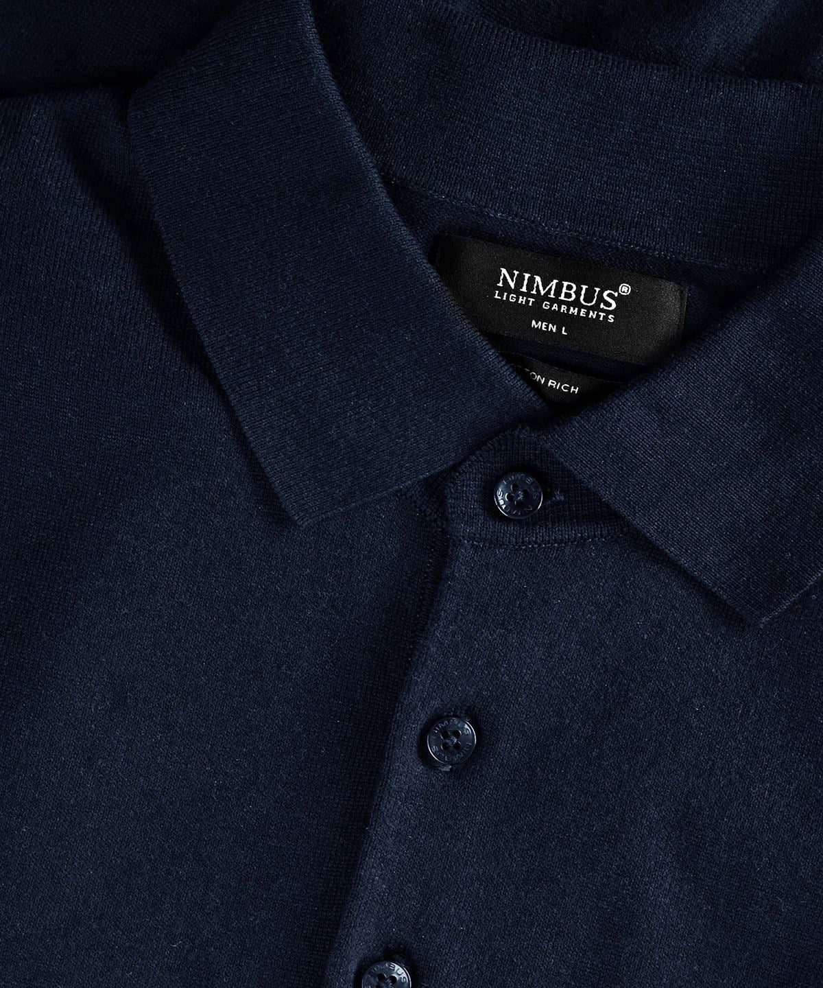 Nimbus Brighton Long Sleeve Knitted Polo (N145M) | Organic Cotton Blend