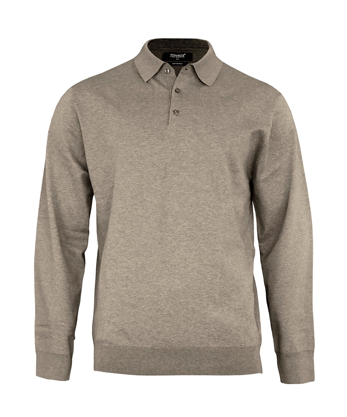 Nimbus Brighton Long Sleeve Knitted Polo (N145M) | Organic Cotton Blend