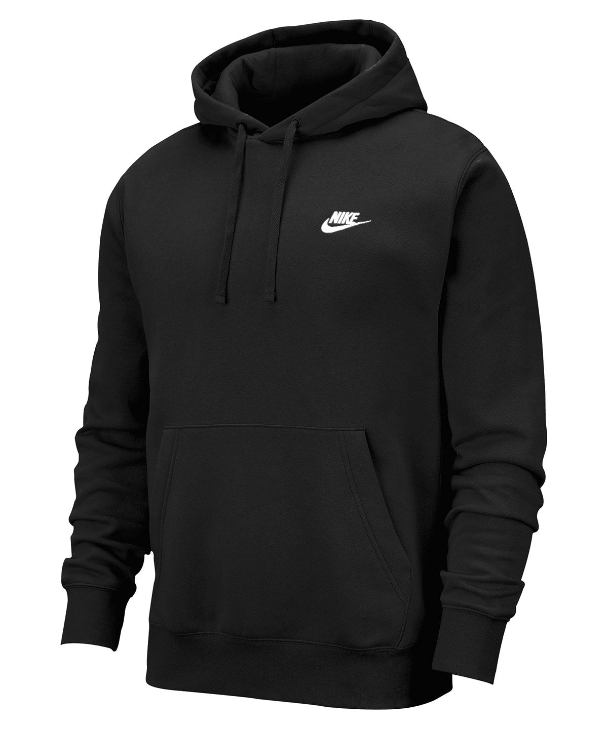 Nk387-Bkbw | Black/Black/White - Nike Club Hoodie | Nike
