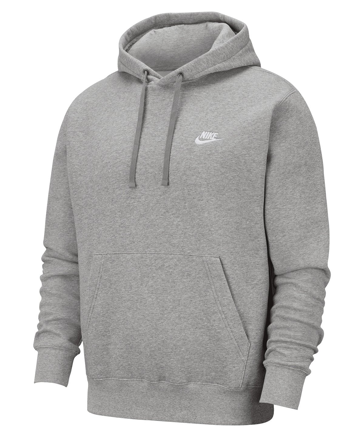 Nk387-Dmsw | Dark Grey Heather/Matte Silver/White - Nike Club Hoodie | Nike