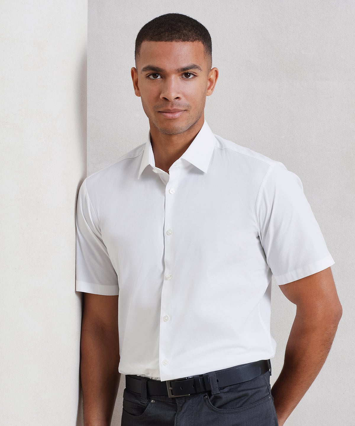 Premier Stretch Fit Cotton Poplin Short Sleeve Shirt (PR246) | Corporate Business Shirts