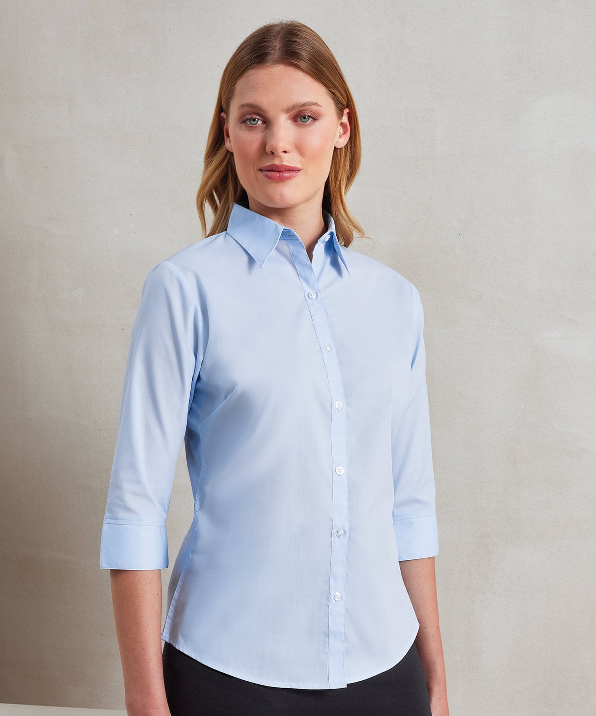 Premier Women's 3/4 Sleeve Poplin Blouse (PR305) | Ladies Corporate Blouses