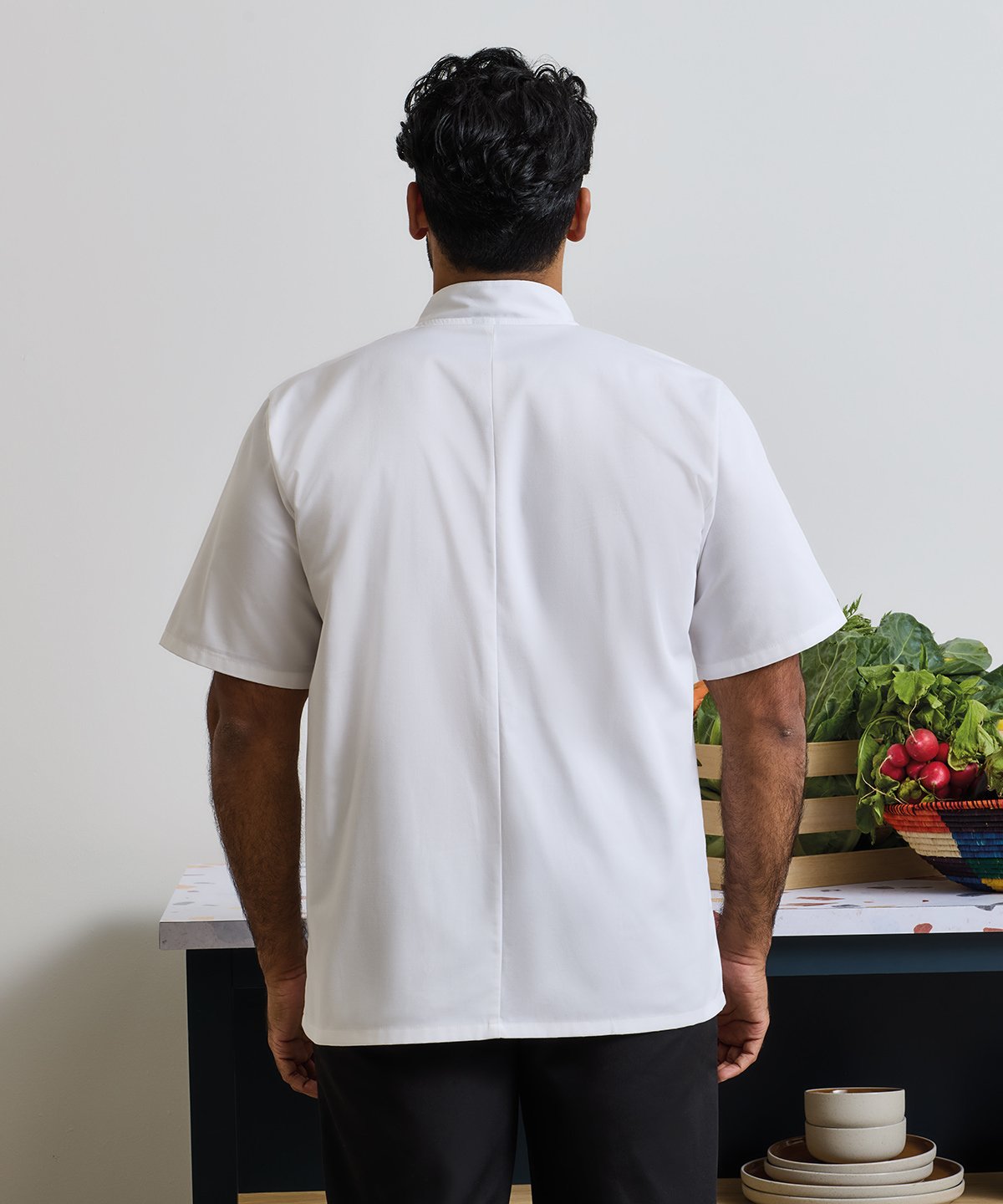 PR664 | Studded front short sleeve chef's jacket | Premier