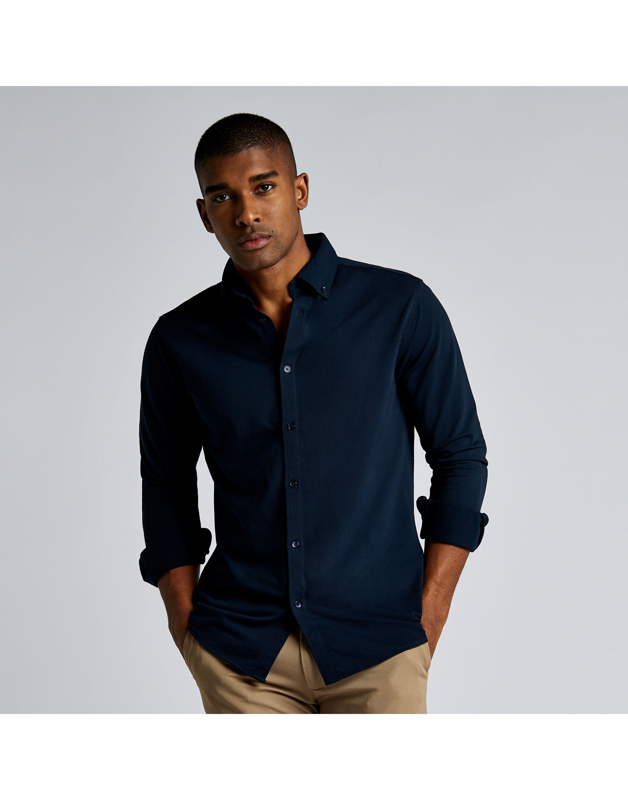 Kustom Kit Mens LS Superwash Pique Shirt