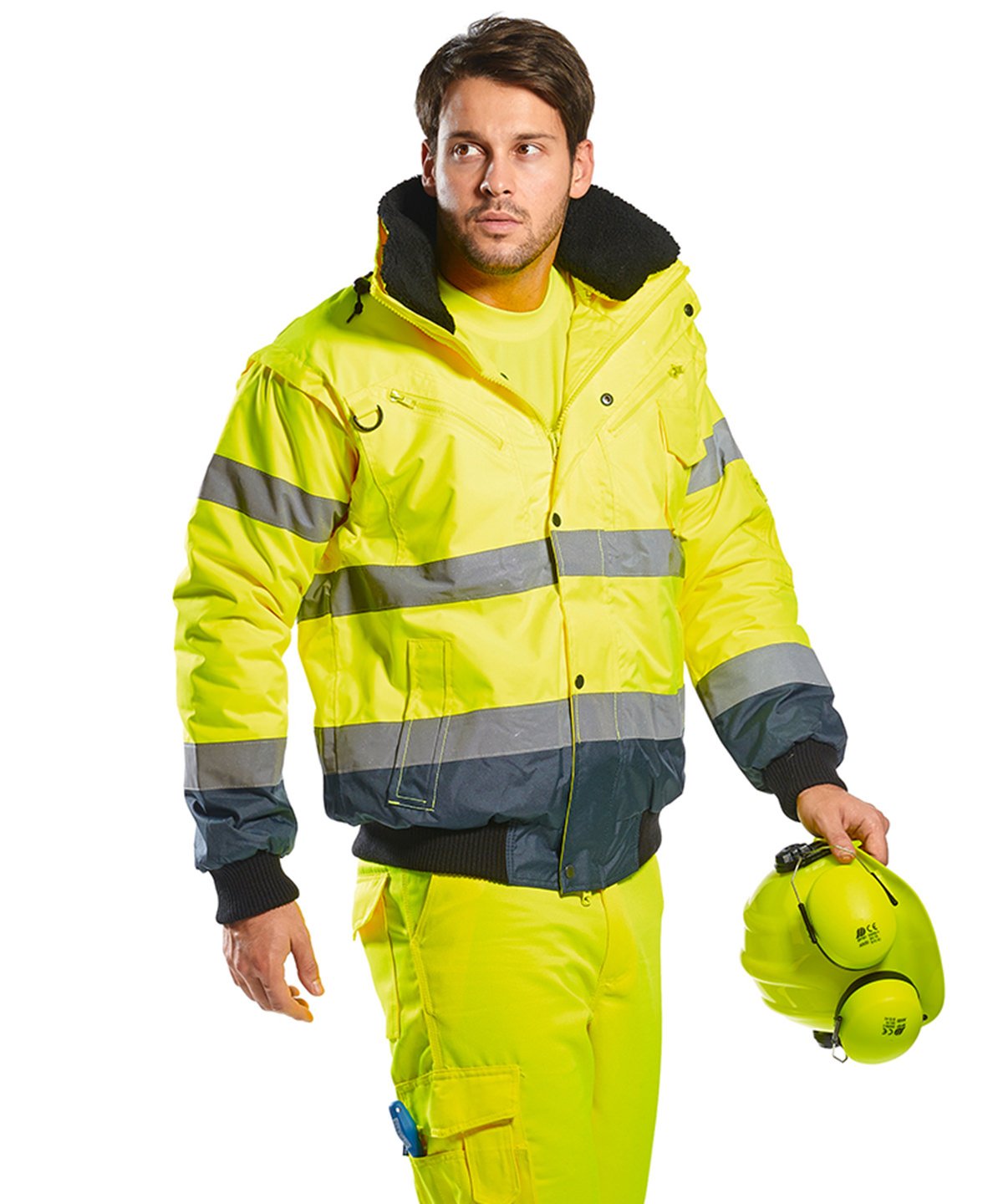 PW013 | Hi-vis contrast bomber jacket (C465) | Portwest