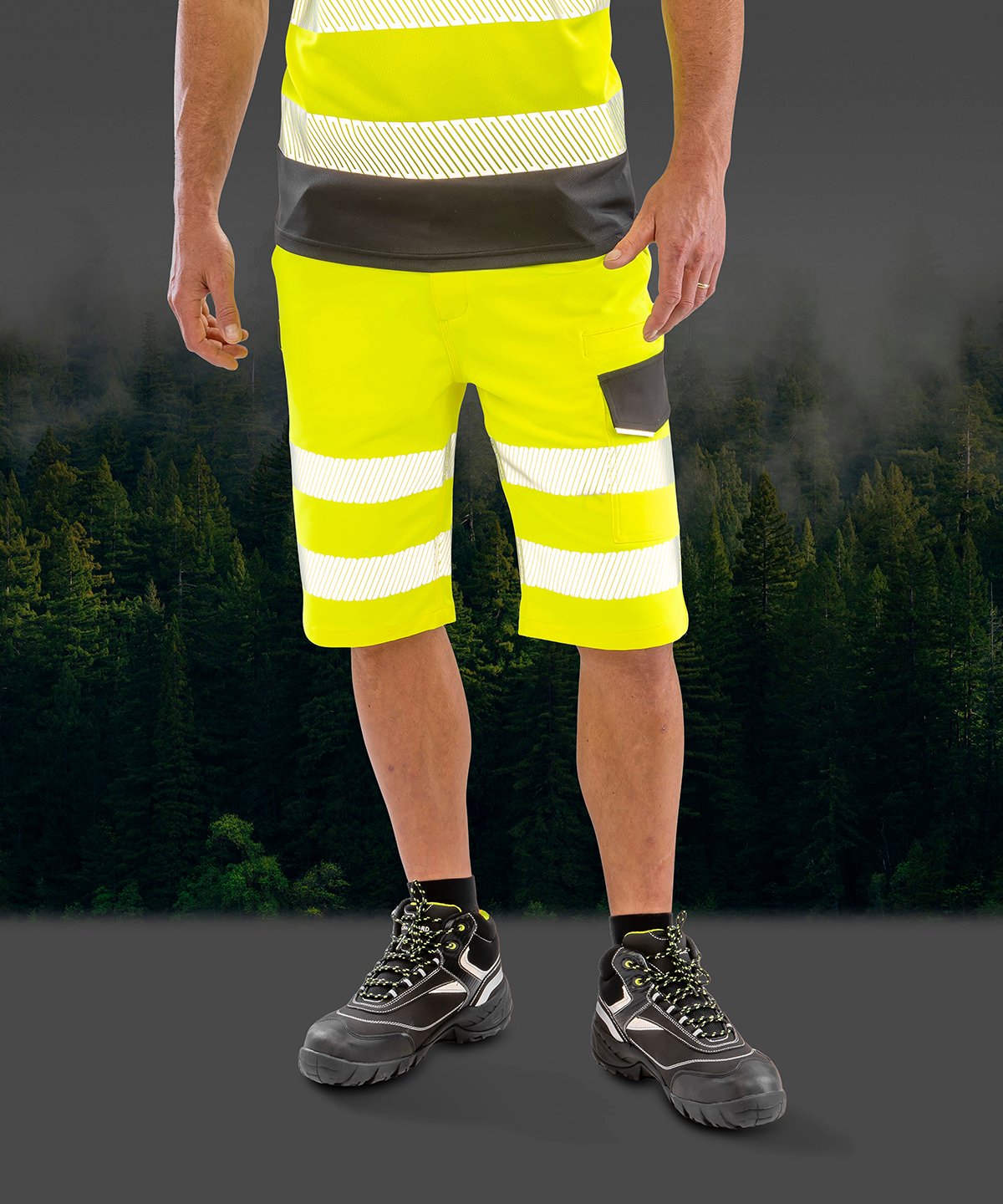 R519X | Safe-Guard recycled dynamic stretch safety shorts | Result Safeguard