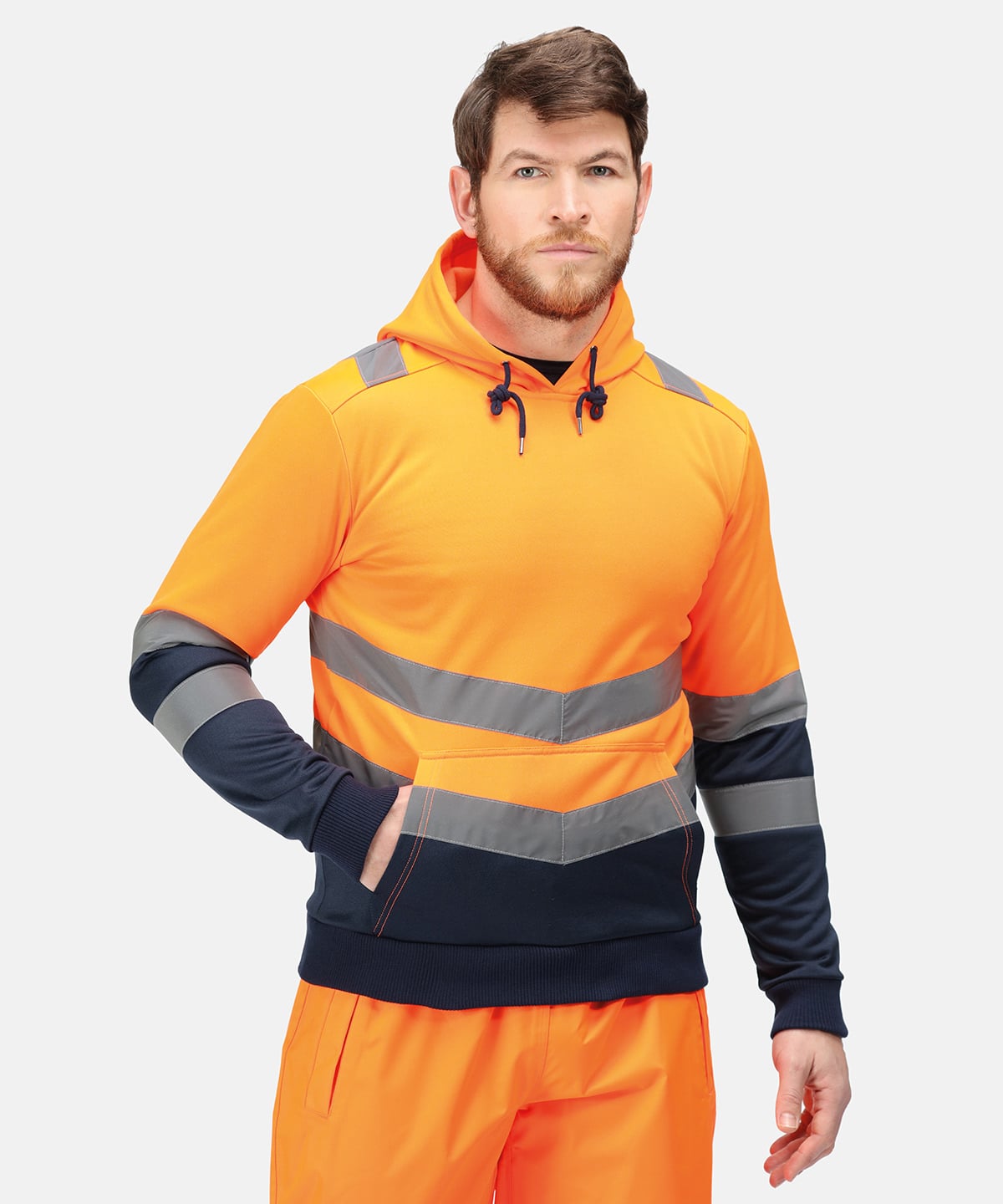 Regatta RG458 Pro Hi-Vis Overhead Hoodie | Embroidered High Visibility Workwear