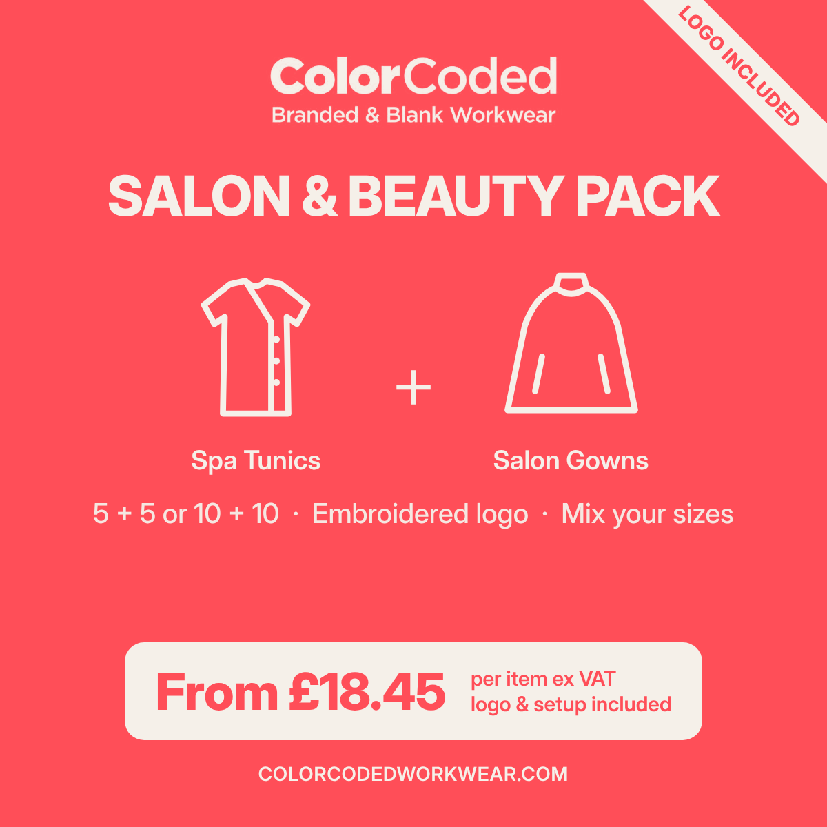 Salon & Beauty Pack | Premier Spa Tunics & Salon Gowns with Logo Included