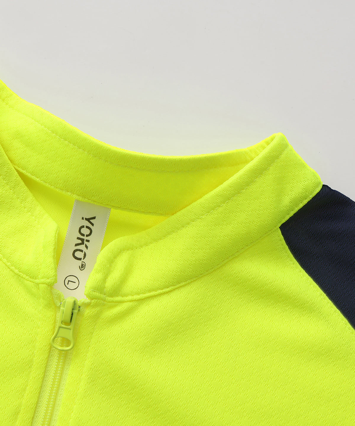 YOKO YK053 Hi-Vis Mandarin Collar Zip Neck Polo | Premium High Visibility Workwear